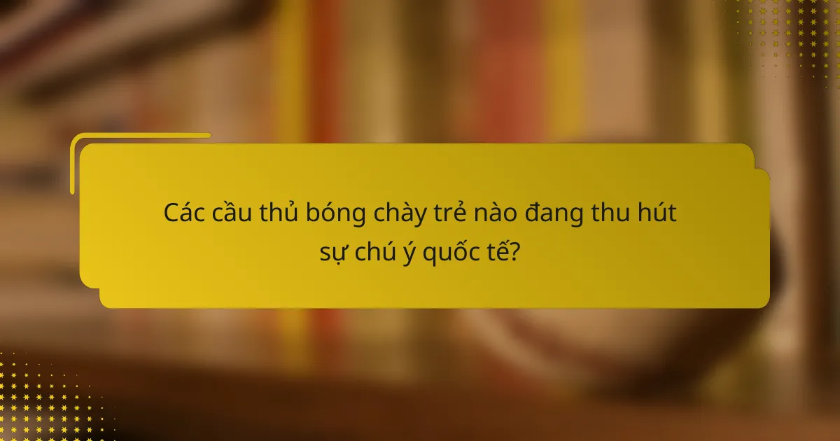 Các cầu thủ bóng chày trẻ nào đang thu hút sự chú ý quốc tế?