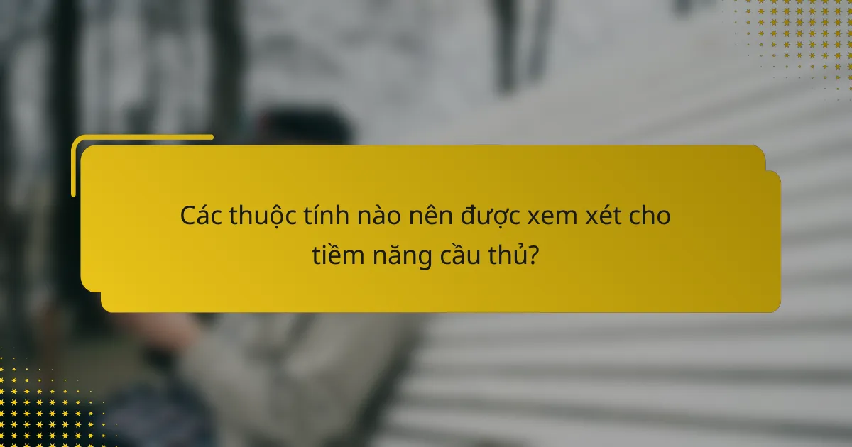Các thuộc tính nào nên được xem xét cho tiềm năng cầu thủ?