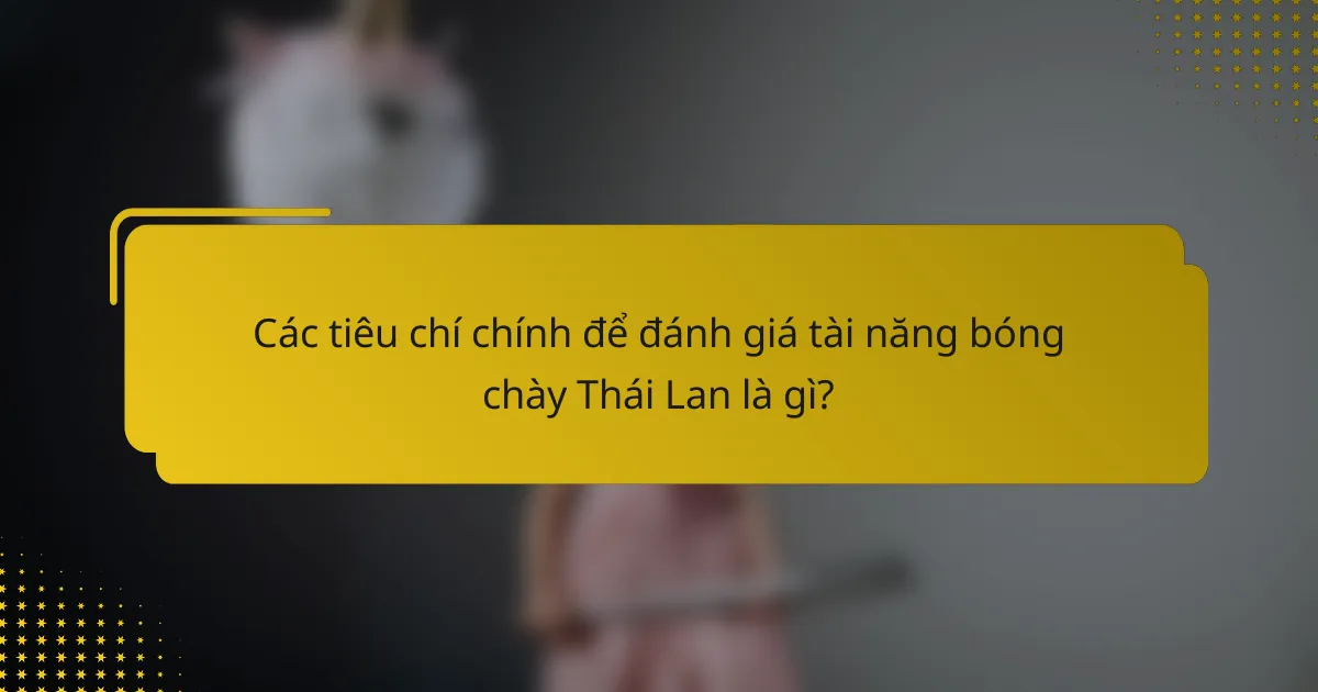 Các tiêu chí chính để đánh giá tài năng bóng chày Thái Lan là gì?
