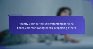 Healthy Boundaries: understanding personal limits, communicating needs, respecting others