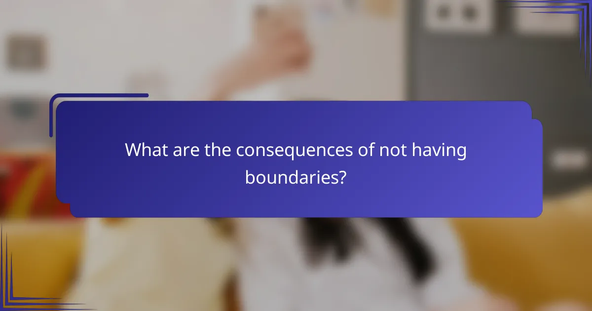 What are the consequences of not having boundaries?
